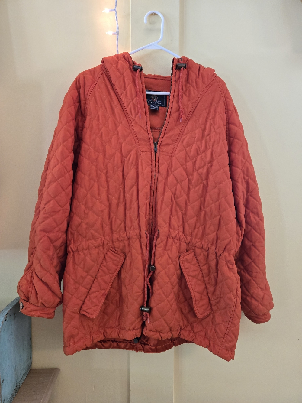 The Limited Quilted Hooded Puffer Jacket in Burnt Orange